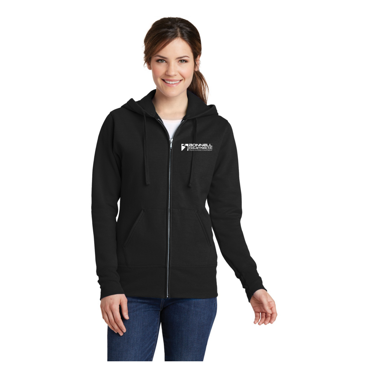 Port & Co Women's Core Fleece Full-Zip Hooded Sweatshirt. LPC78ZH