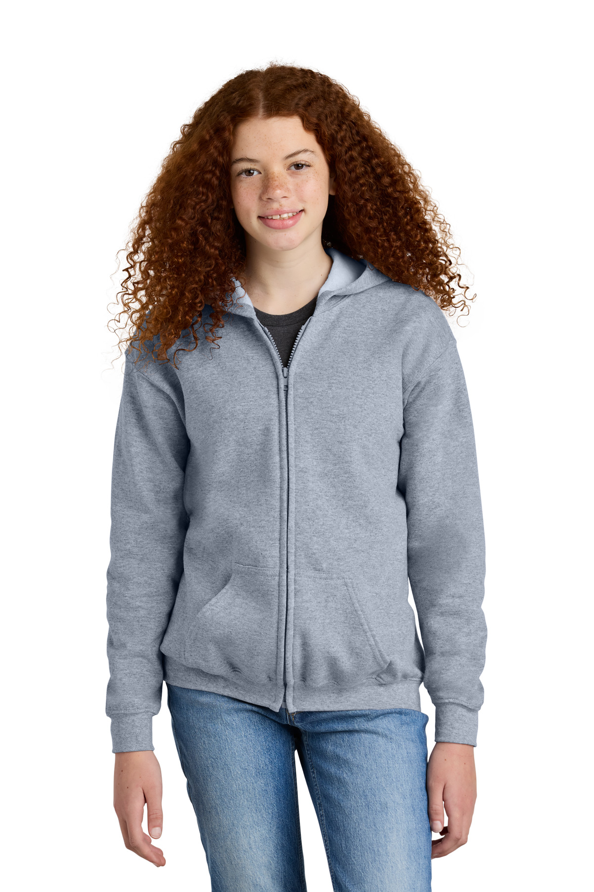 Gildan Youth Heavy Blend Full-Zip Hooded Sweatshirt. 18600B