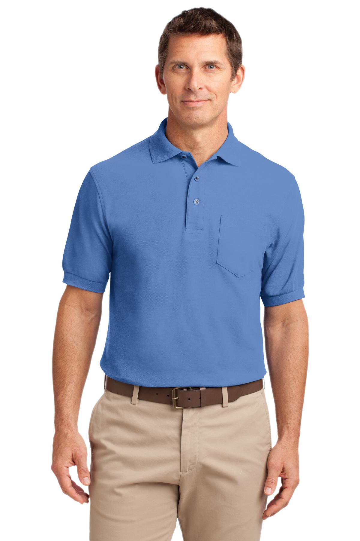 Port Authority Silk Touch Polo with Pocket. K500P