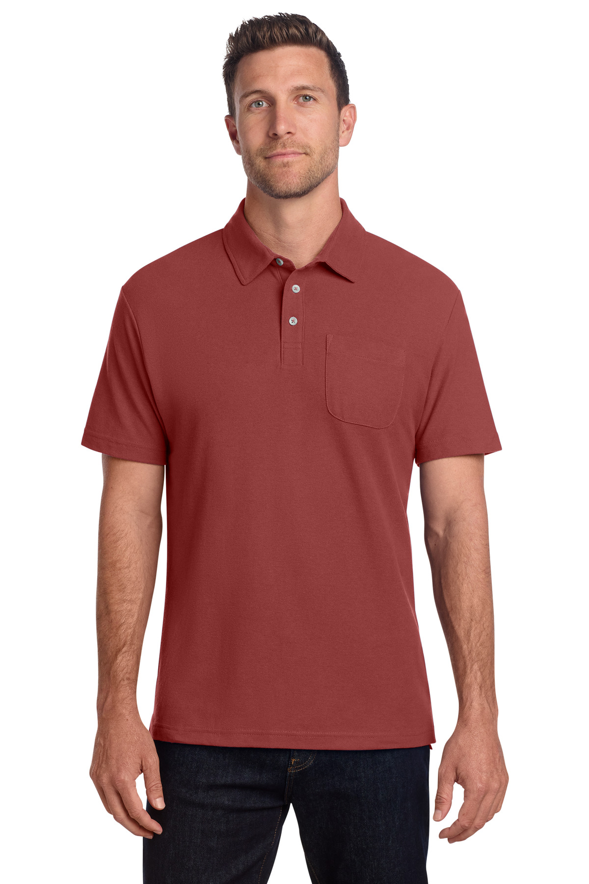 Port Authority C-FREE Cotton Blend Pique Pocket Polo K868