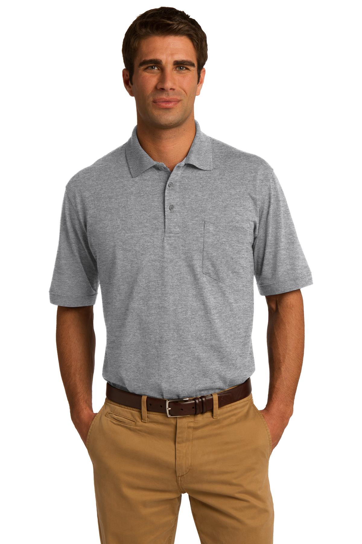 Port & Co Core Blend Jersey Knit Pocket Polo. KP55P