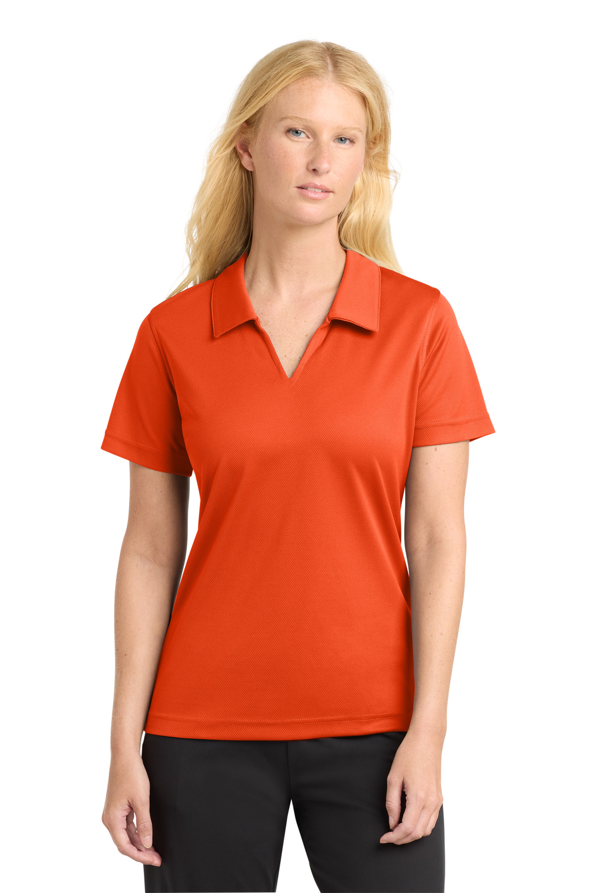 Sport-Tek Women's Dri-Mesh V-Neck Polo.  L469