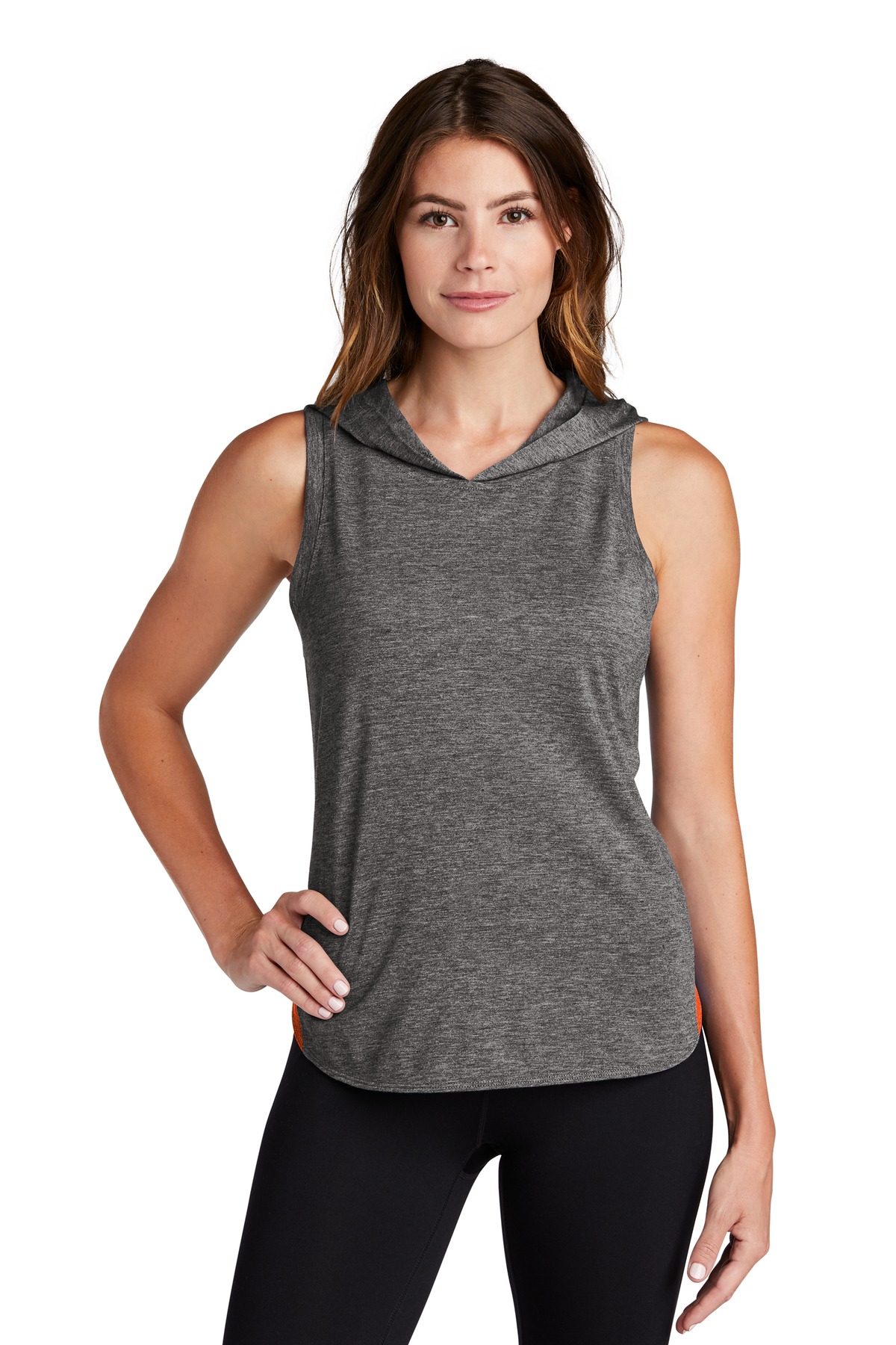 Sport-Tek  Women's PosiCharge  Tri-Blend Wicking Draft Hoodie Tank. LST410