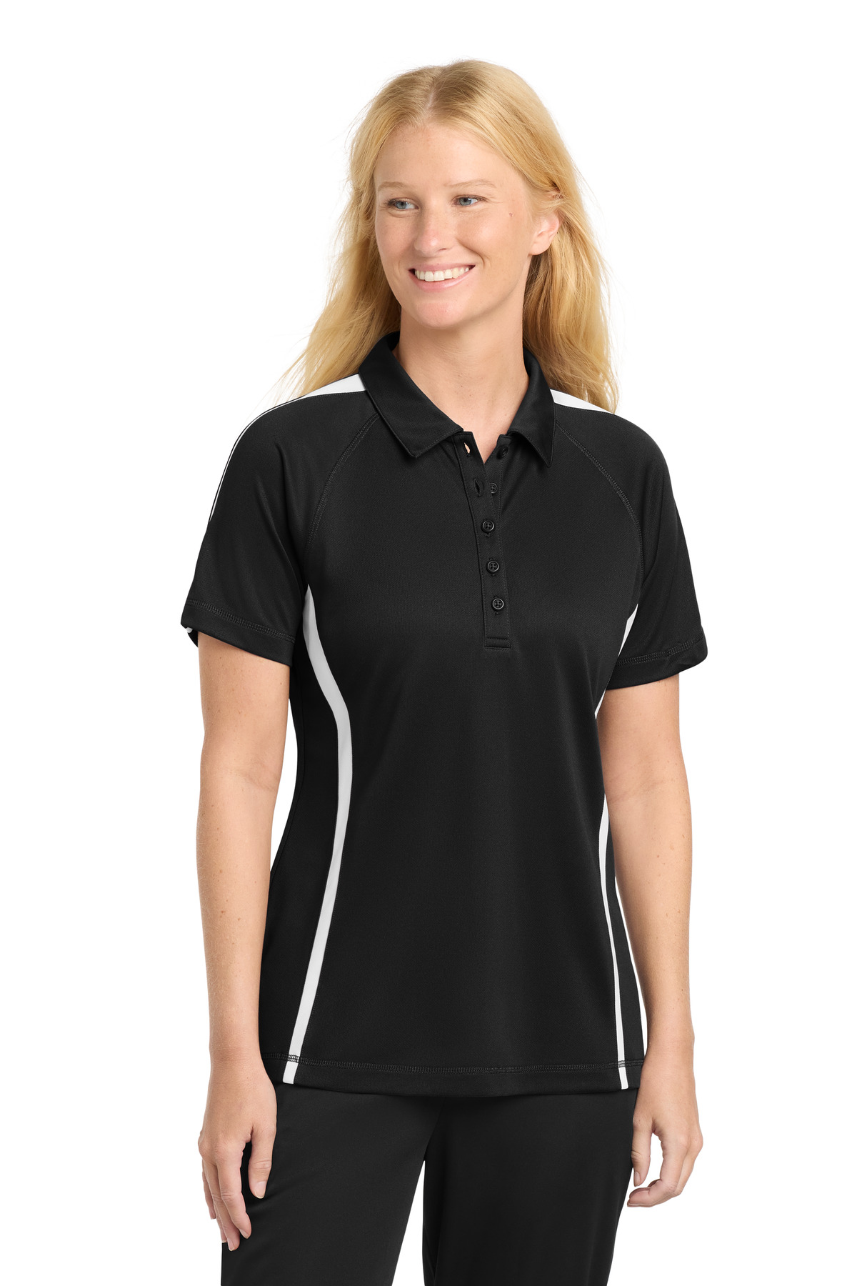 Sport-Tek Women's PosiCharge Micro-Mesh Colorblock Polo. LST685