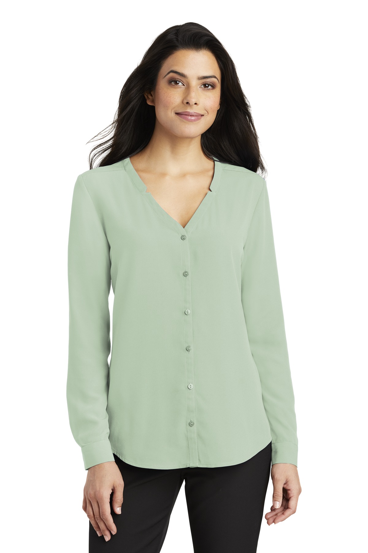 Port Authority Women's Long Sleeve Button-Front Blouse. LW700