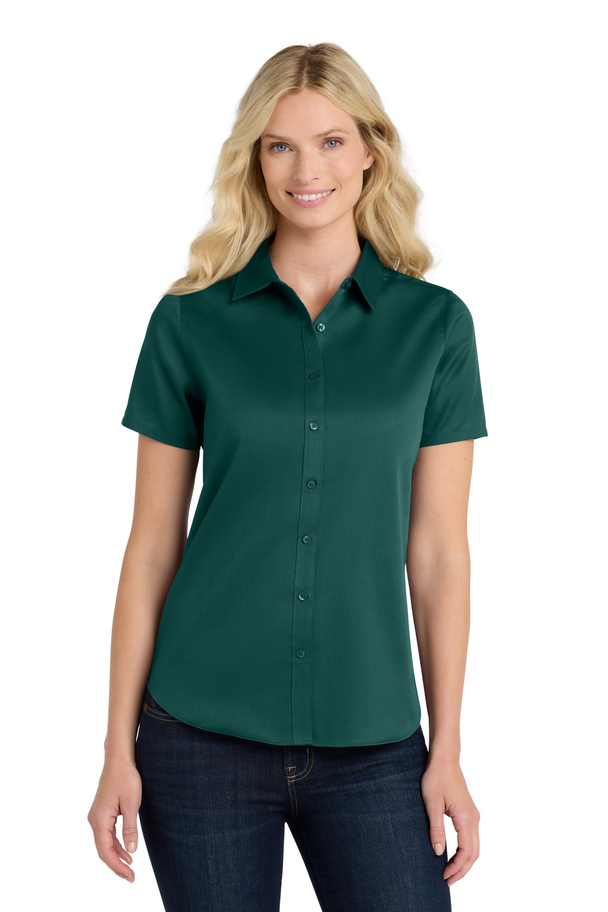 Port Authority Women's Short Sleeve SuperPro ReactTwill Shirt. LW809