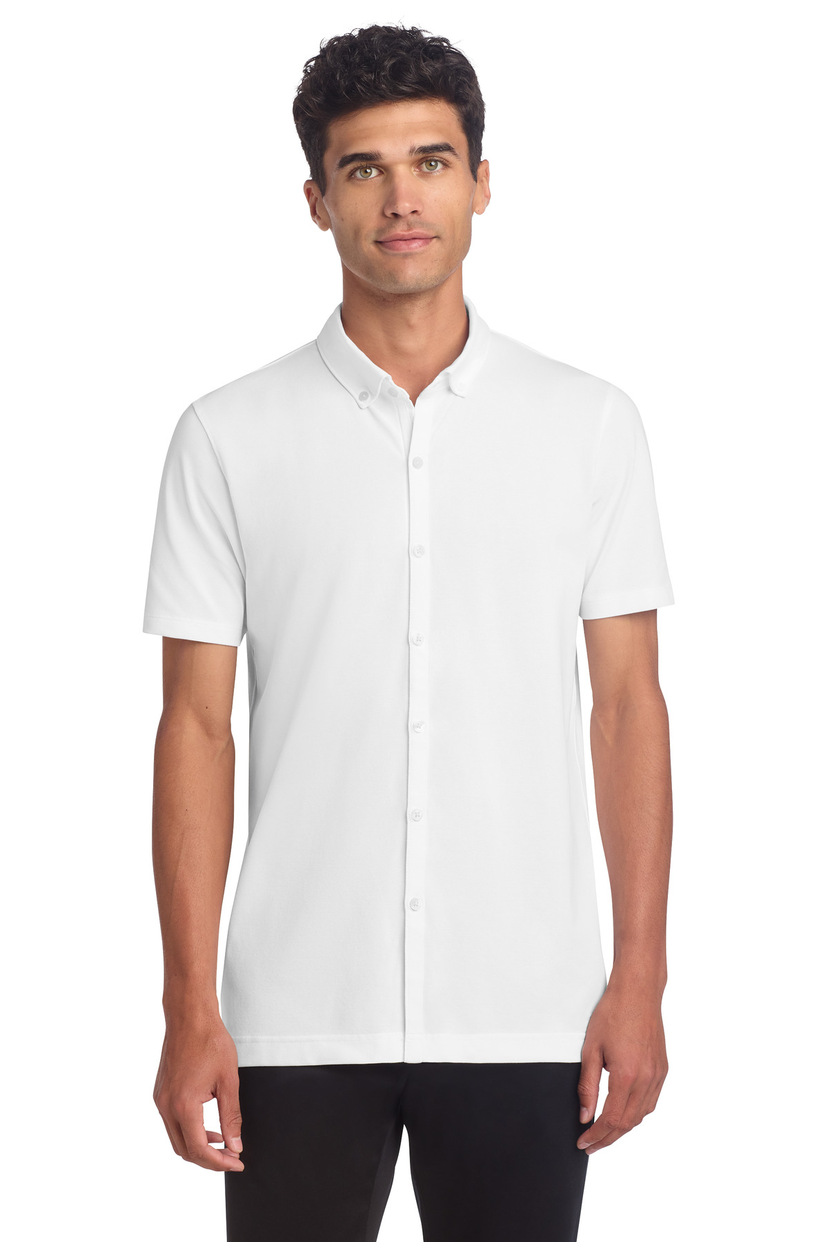 Mercer+Mettle Stretch Pique Full-Button Polo MM1006