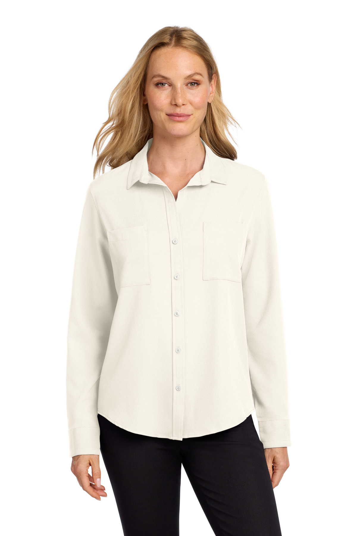 Mercer+Mettle Women's Stretch Crepe Long Sleeve Camp MM2013