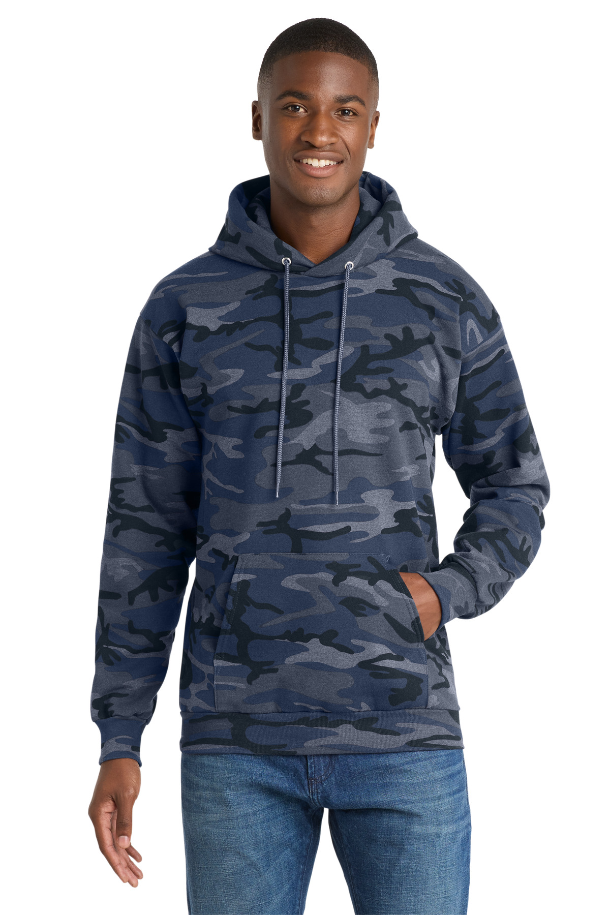 Port & Co Core Fleece Camo Pullover Hooded Sweatshirt. PC78HC