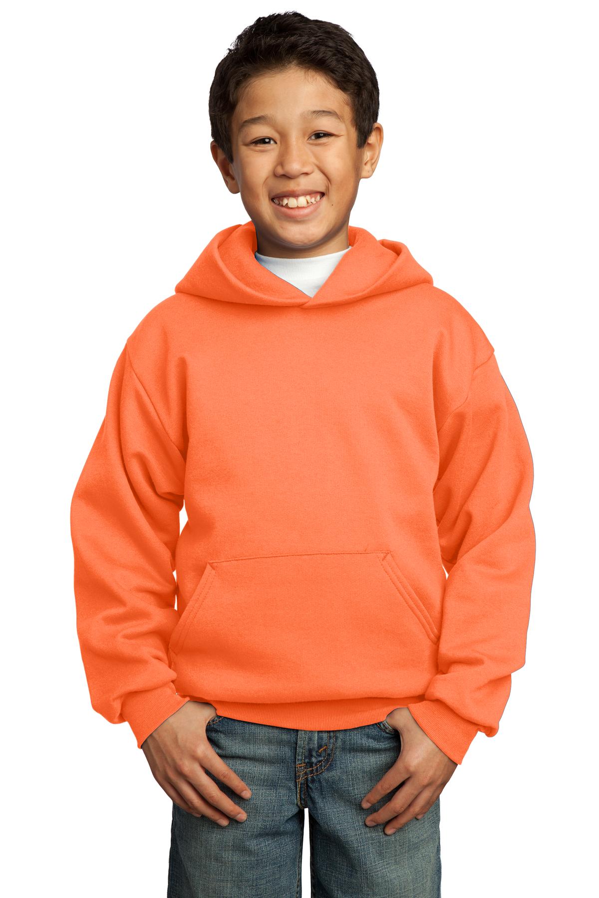 Port & Co Youth Core Fleece Pullover Hooded Sweatshirt.  PC90YH