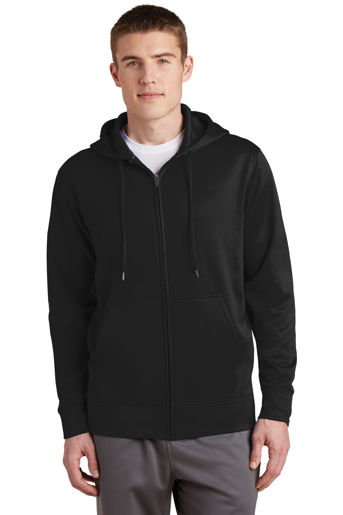 Sport-Tek Sport-Wick Fleece Full-Zip Hooded Jacket. ST238