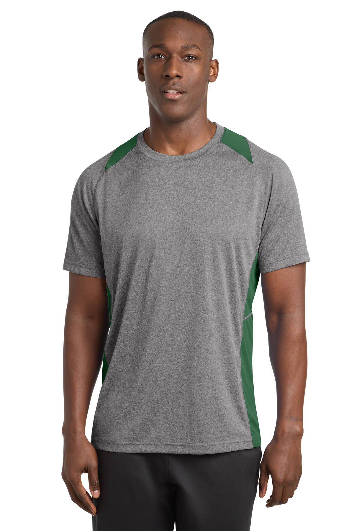 Sport-Tek Heather Colorblock Contender Tee. ST361