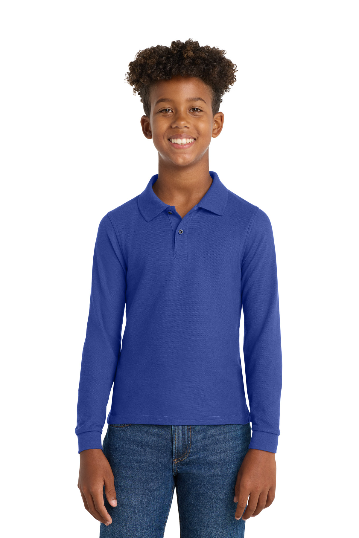 Port Authority Youth Long Sleeve Silk Touch Polo.  Y500LS