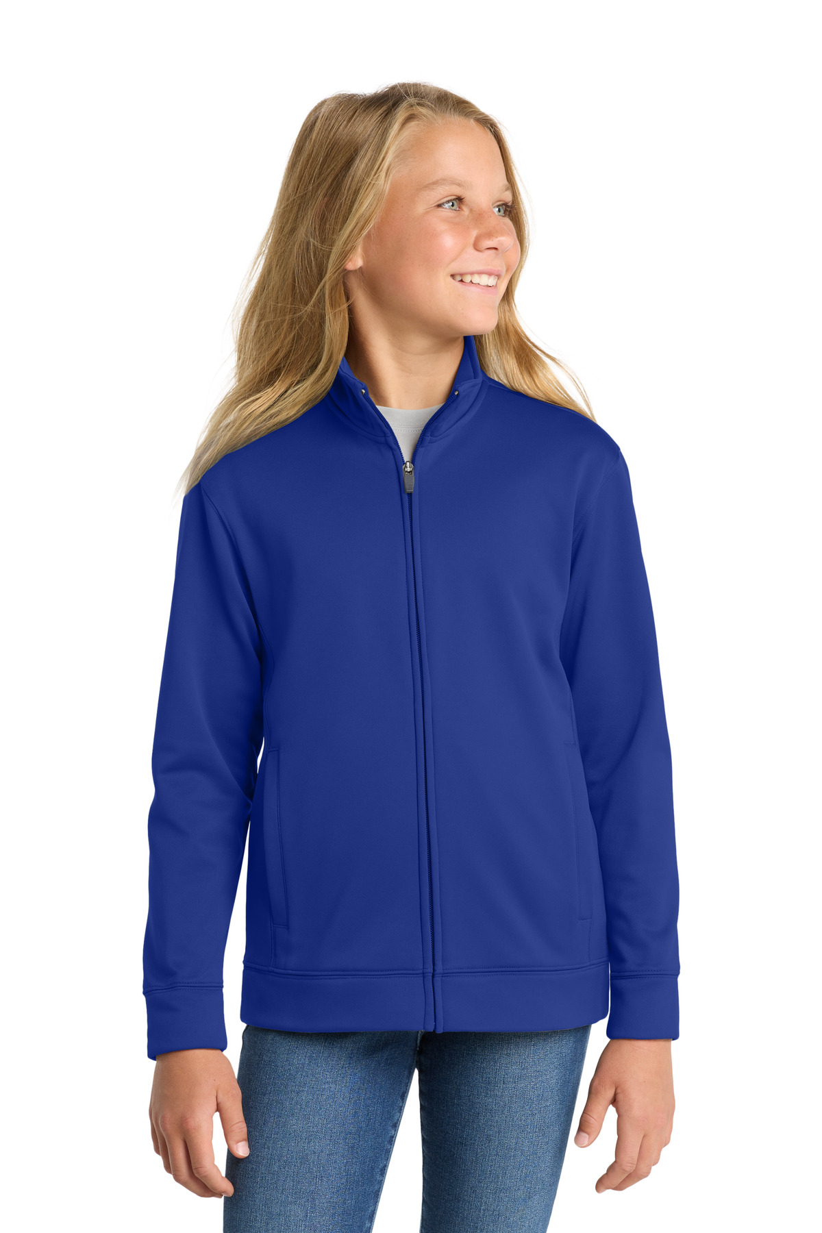 Sport-Tek Youth Sport-Wick Fleece Full-Zip Jacket.  YST241