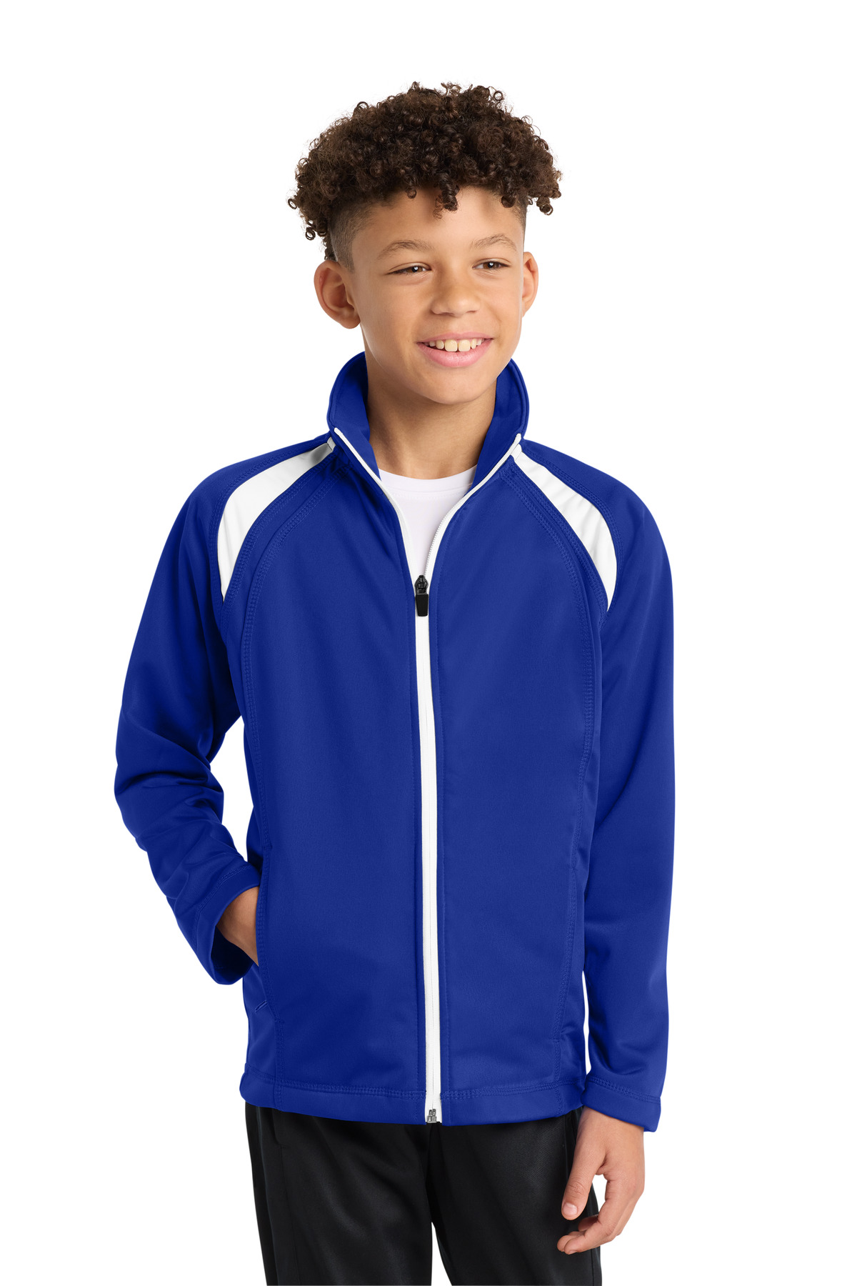 Sport-Tek Youth Tricot Track Jacket. YST90