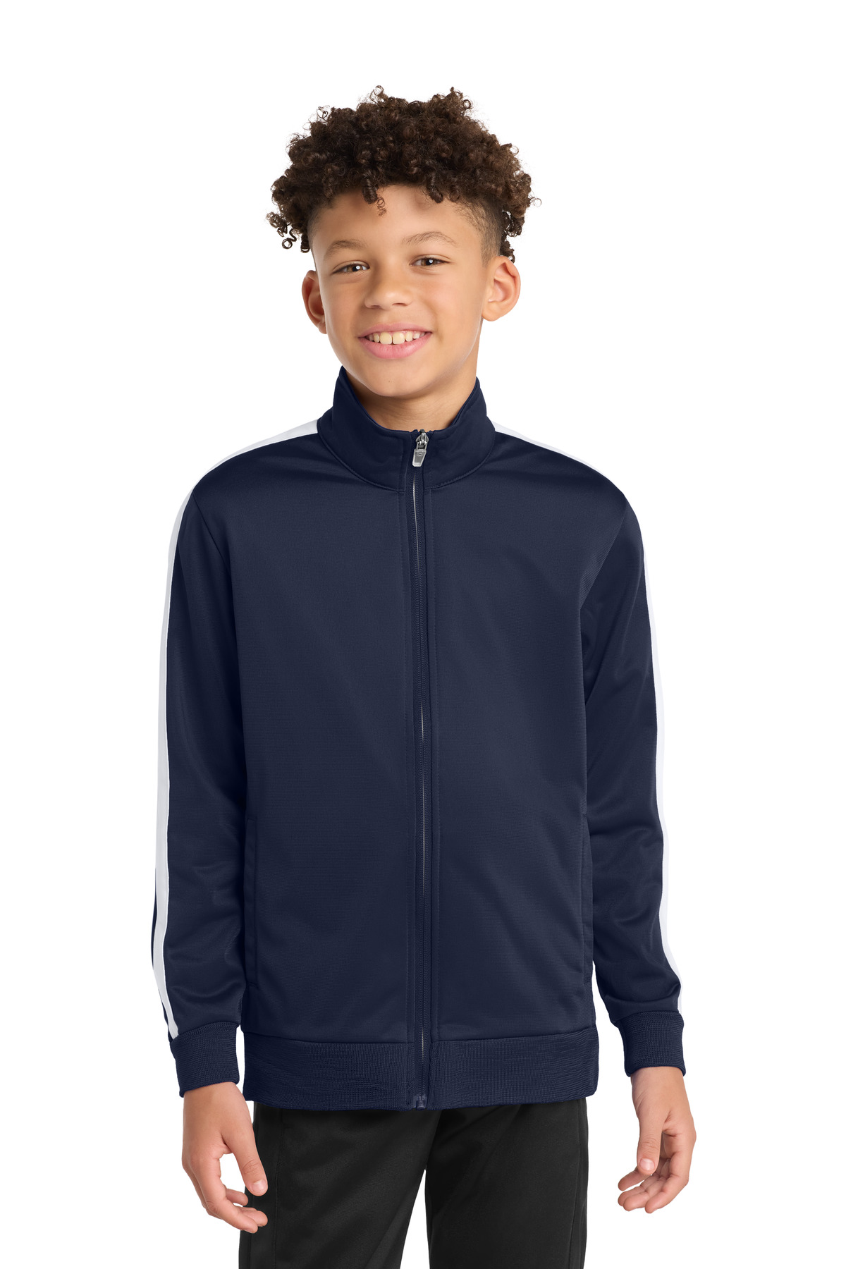 Sport-Tek  Youth Tricot Sleeve Stripe Track Jacket. YST94